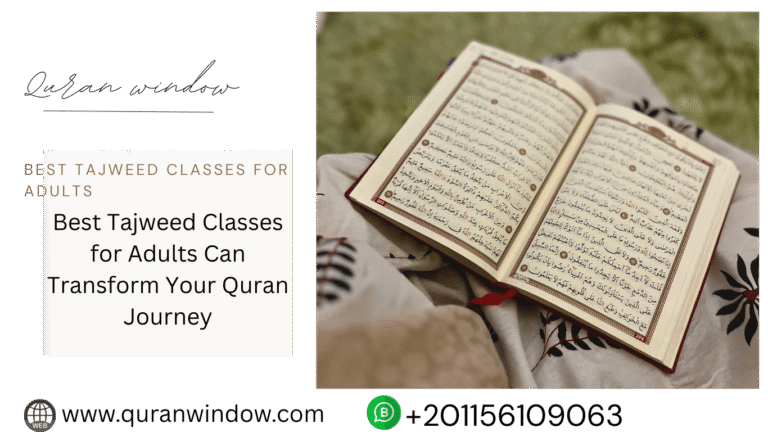 Tajweed classes for adults with Quran teacher helping a student recite correctly
