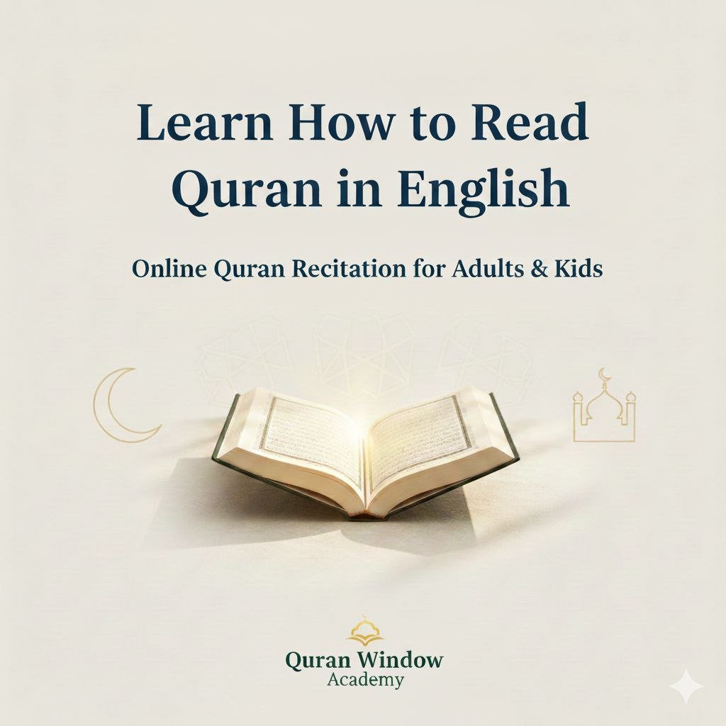 Learn how to read Quran in English with confidence 🌙 Online Quran recitation classes for adults and kids with qualified Al-Azhar teachers.